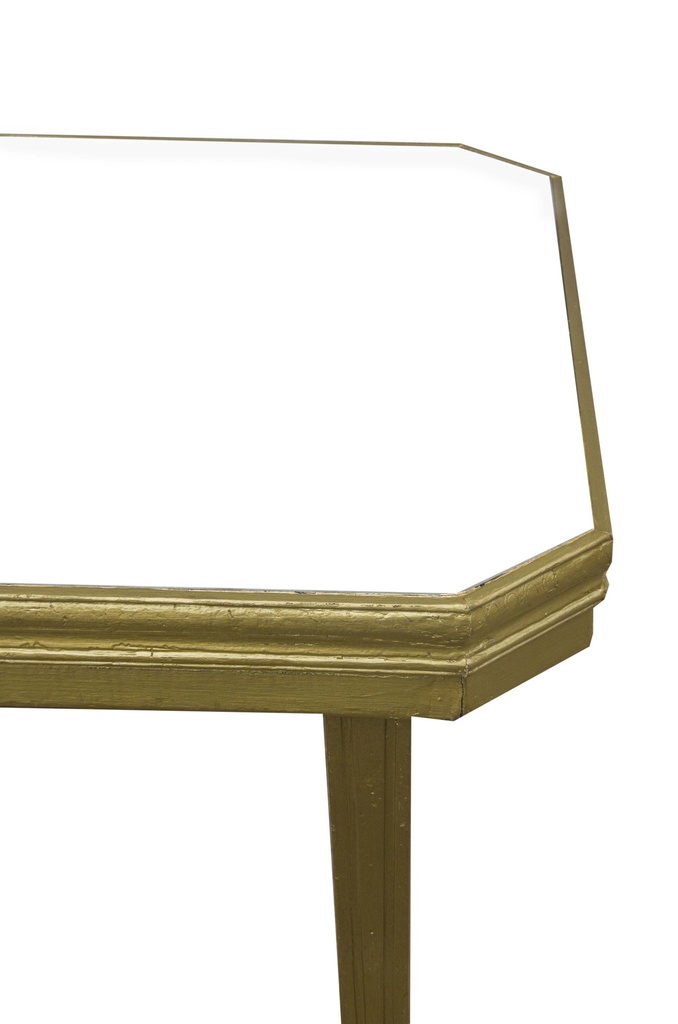 Mesa de Espejo Dorada