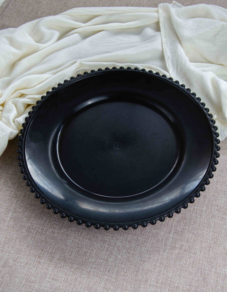 Plato Base Perlas Negras