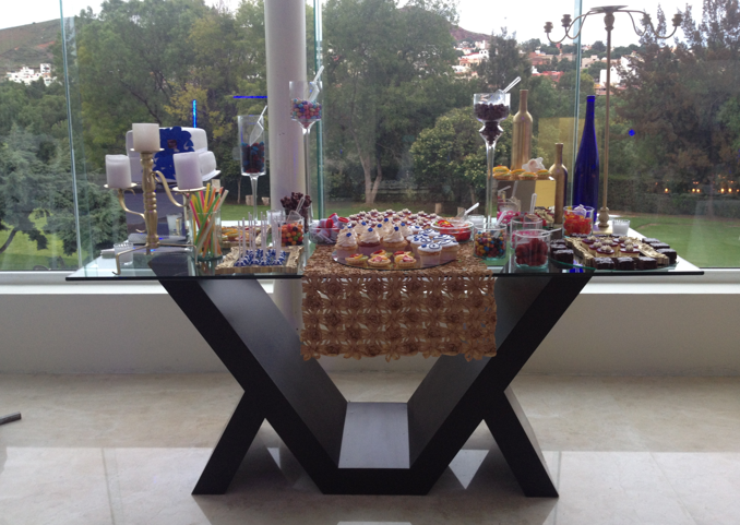 Mesa Cristal Base Chocolate