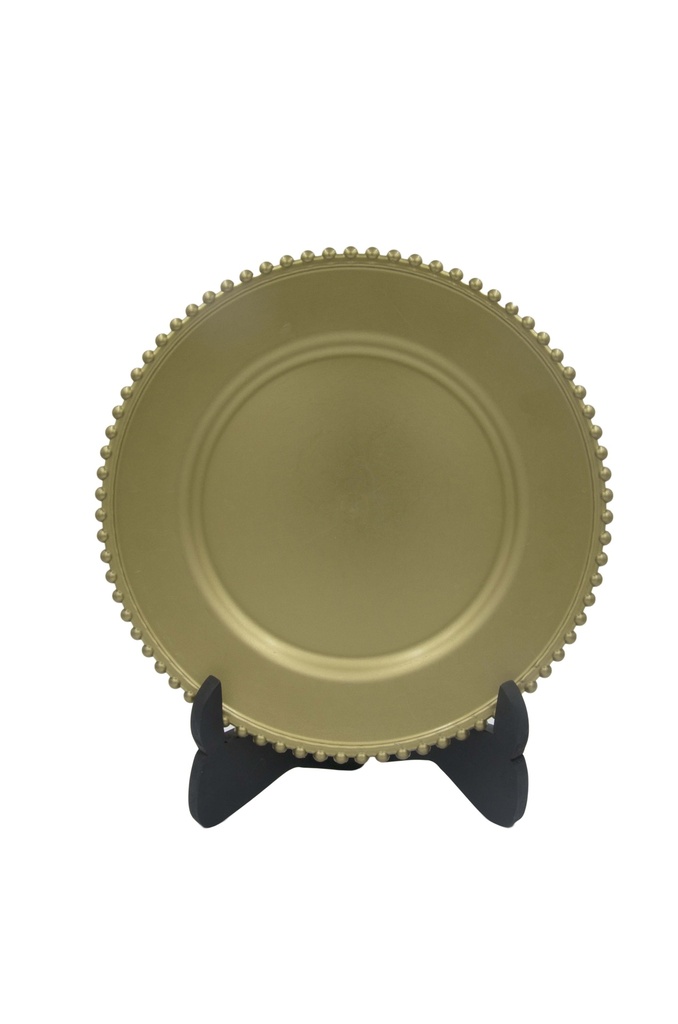 Plato Base Perlas Doradas