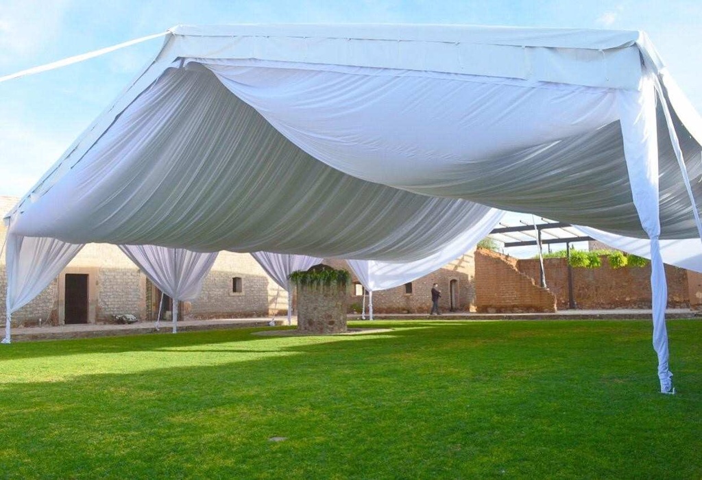 Carpa Alta 18x18 Cielo Plisado Blanco