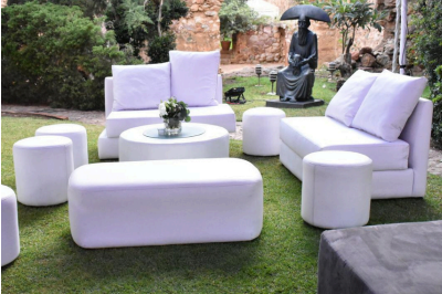 Sala Lounge (8 Personas) Blanca y Chocolate