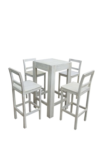 Juego Periquero Madera (Mesa y 4 Bancos)