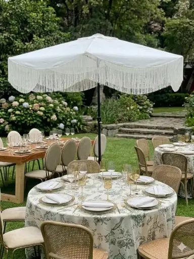 Sombrilla Natural con Flecos 2.70 de diámetro